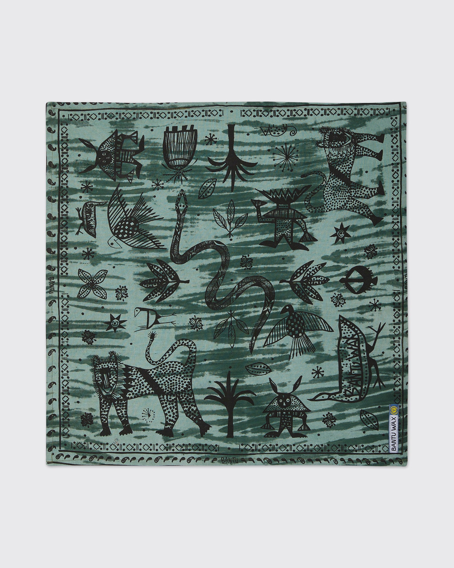 Bantu Bandana Green and White Stripe